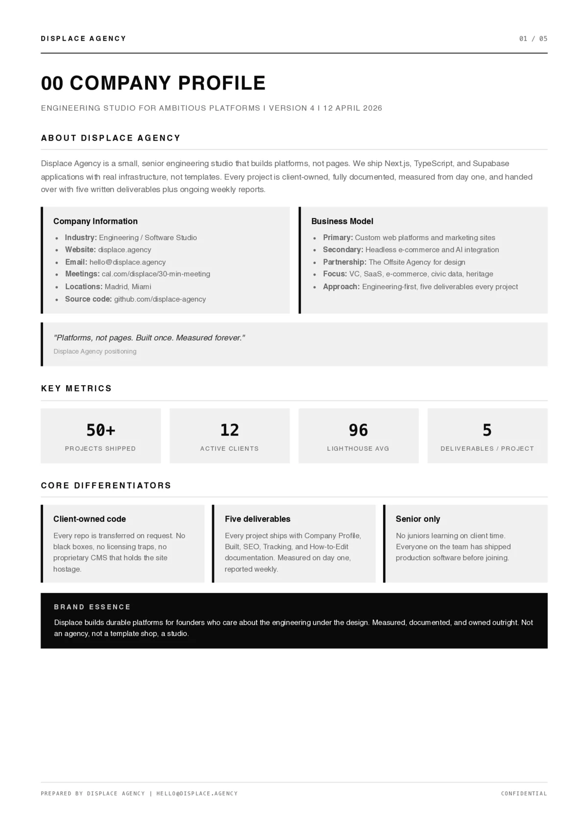Company Profile first page