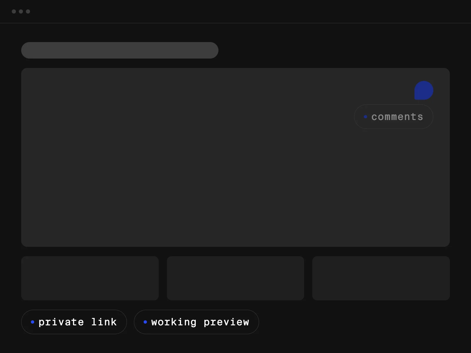 A working preview on a private link, open for comments