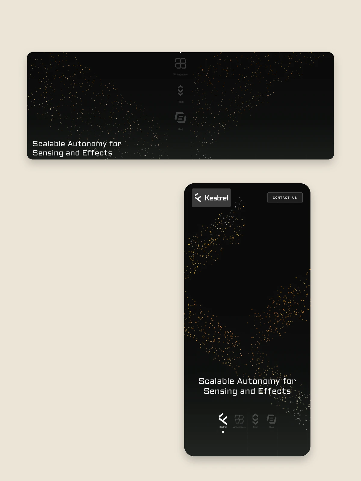 Kestrel Intelligence desktop and mobile homepage