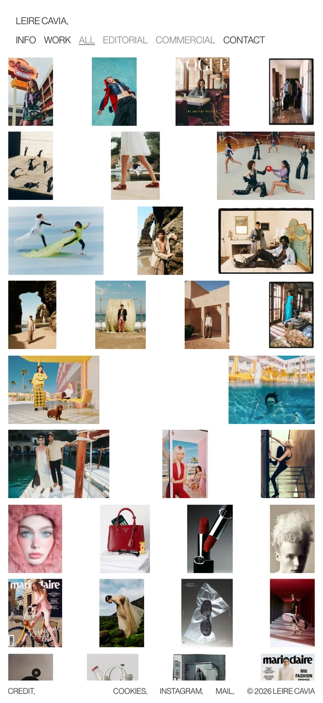 Leire Cavia work grid on a phone