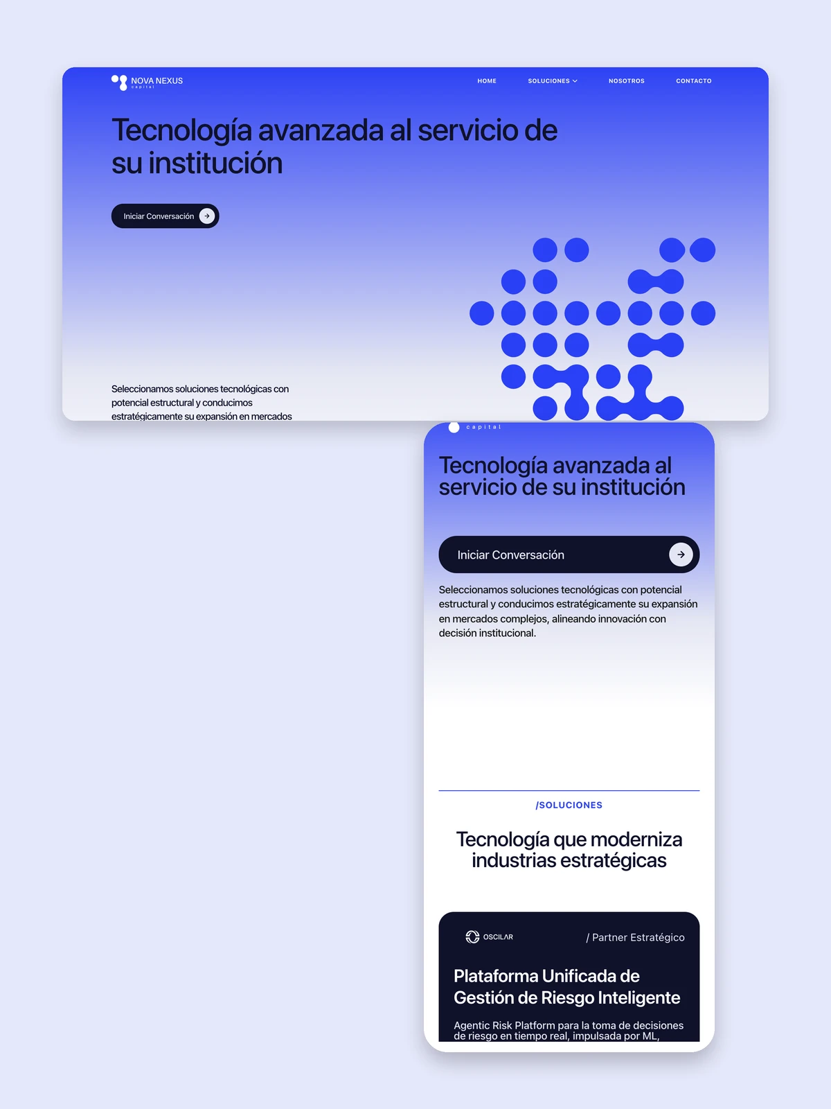 Nova Nexus Capital desktop and mobile homepage