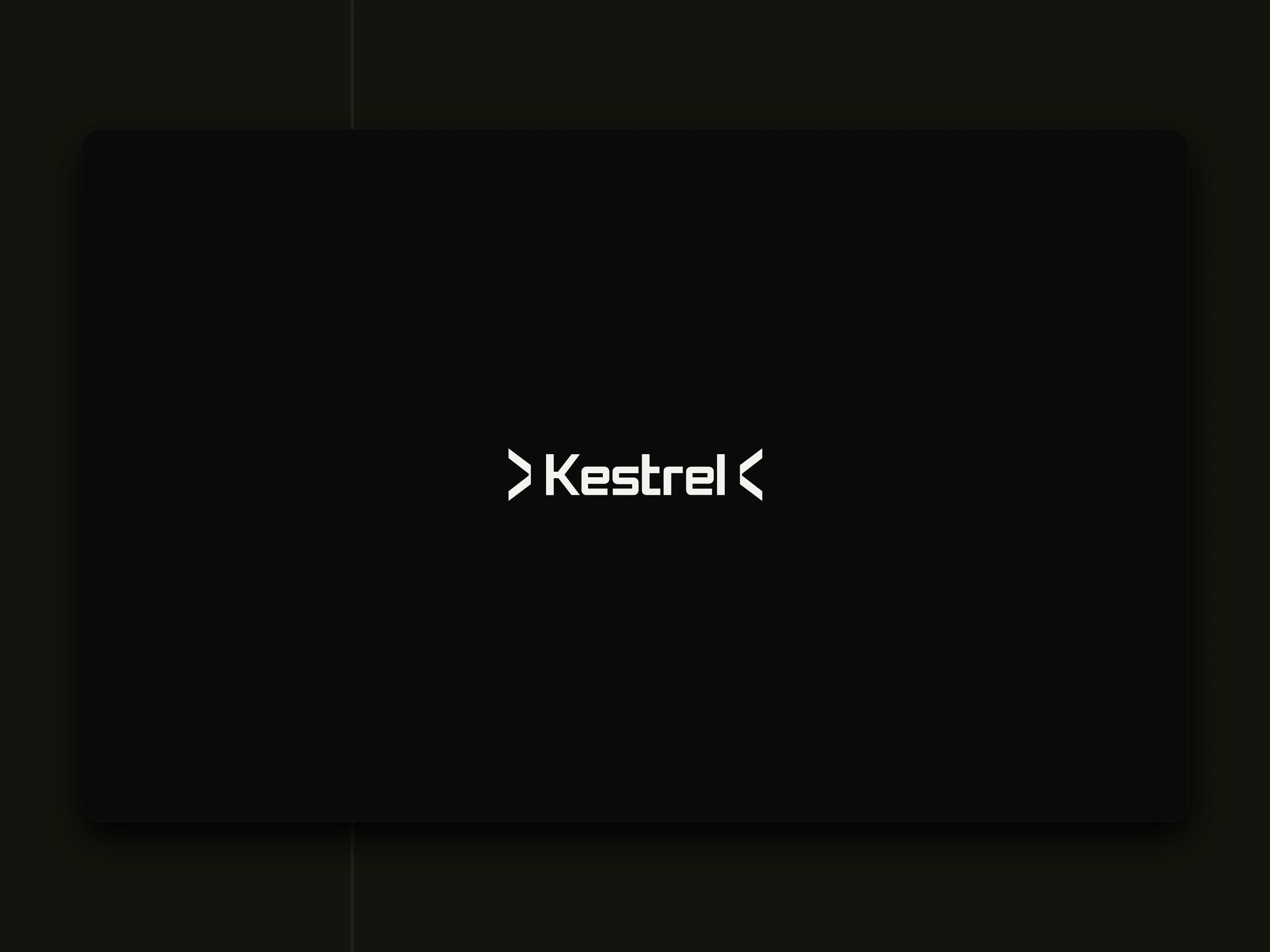 Kestrel wordmark on black