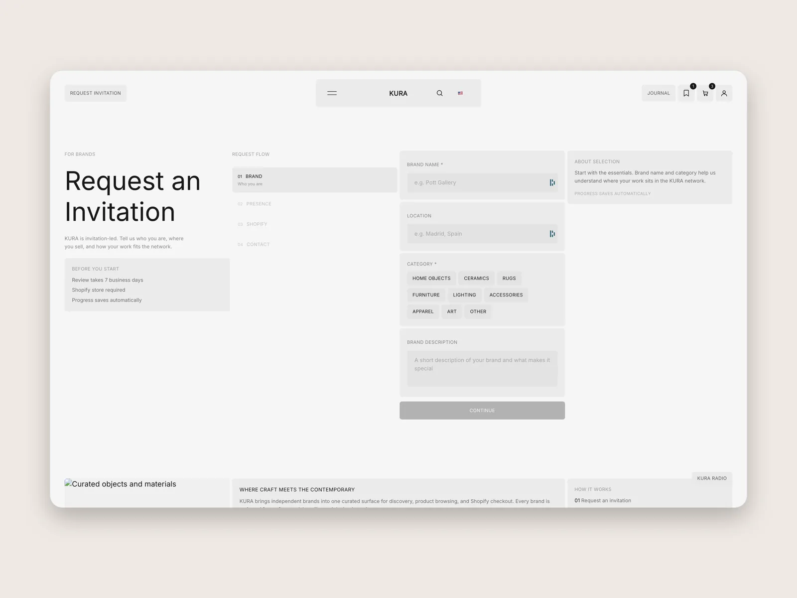 KURA invitation flow