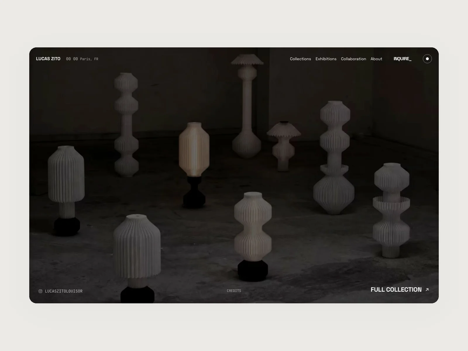 Lucas Zito home with a lamp lit