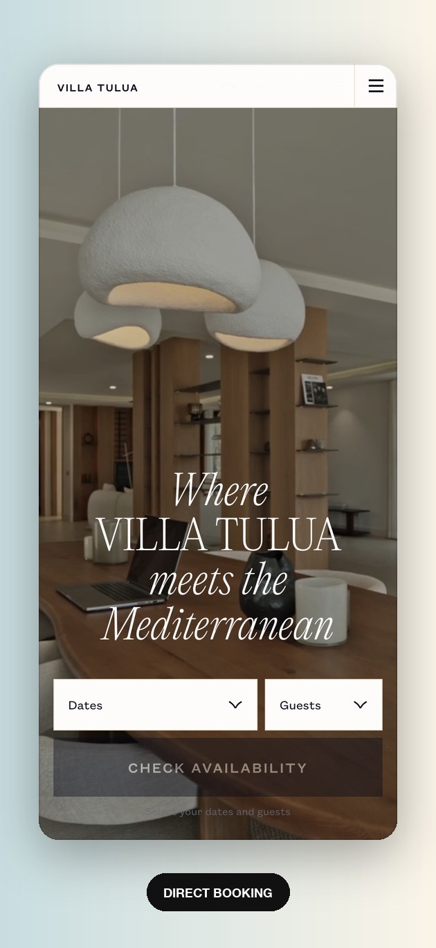 Villa Tulua booking journey